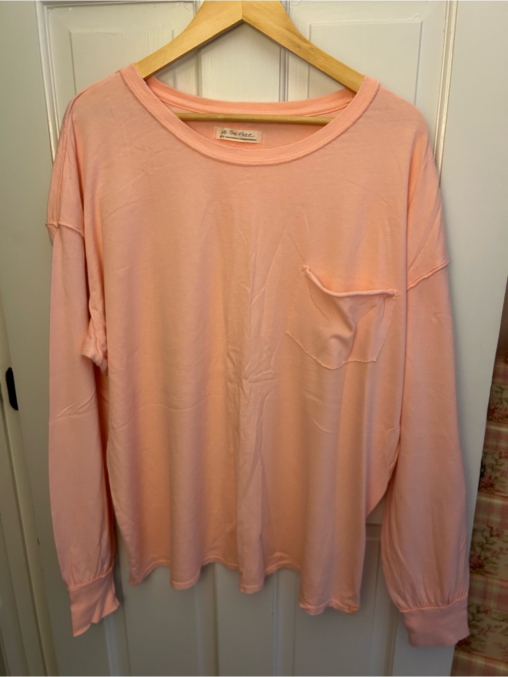 We The Free Womens Long Sleeve Pocket Tee in Light Pink